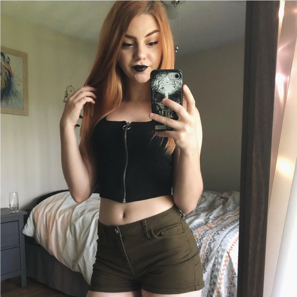 H&M Olive High-Waisted Shorts